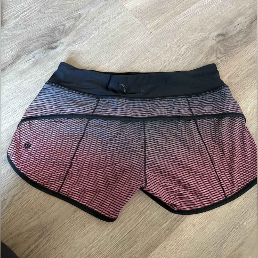 lululemon athletica Black and Pink Athletic Shorts